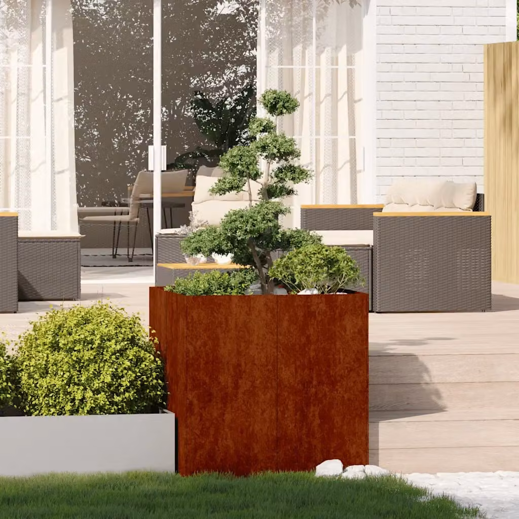 vidaXL Fioriera Arrugginita 80x80x80 cm in Acciaio Corten