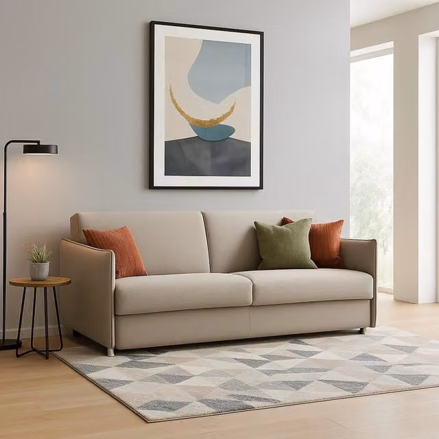 Divano 2 posti Varedo DMORA in tessuto grigio con coperture sfoderabili, Made in Italy, L: 180 cm, P: 95 cm, H: 90 cm – 1