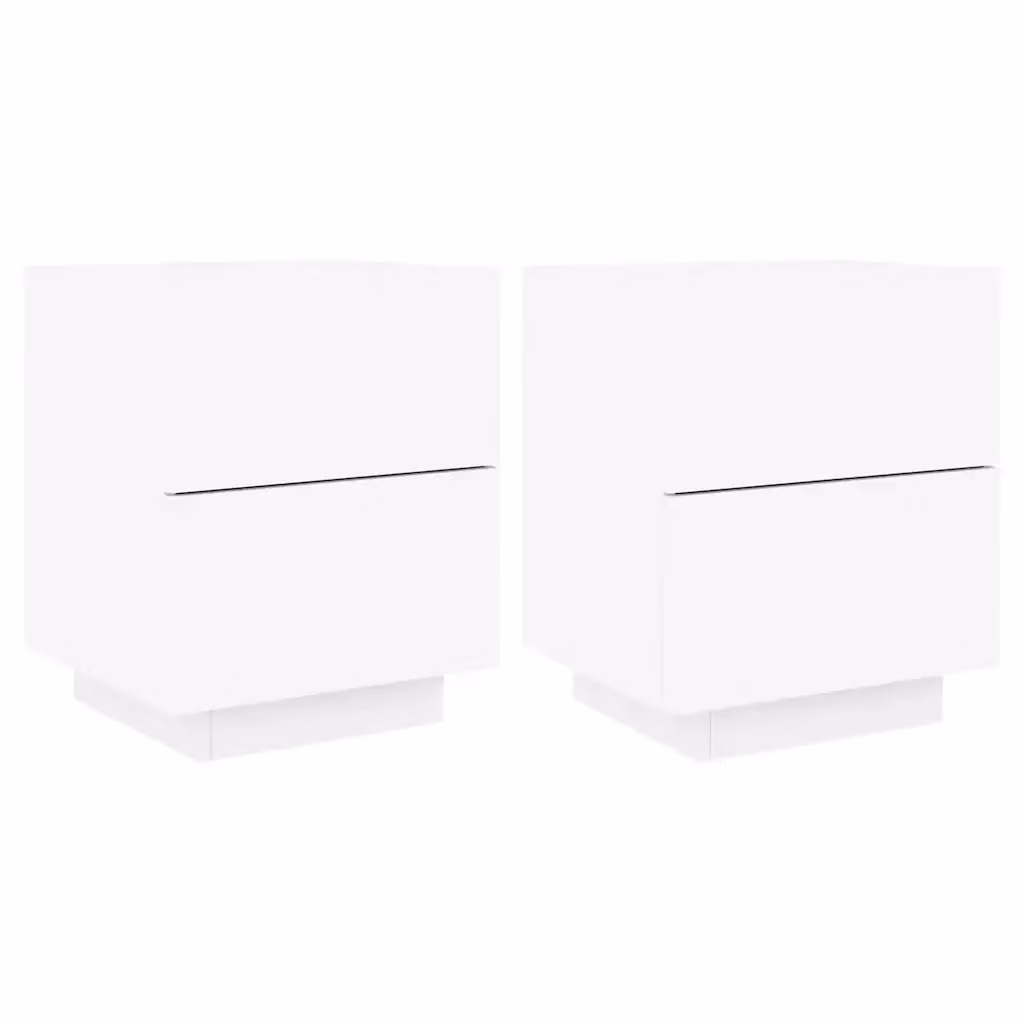 Set di 2 comodini sospesi vidaXL in legno bianco opaco con luci LED integrate – 2