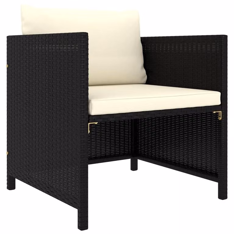 Panca da giardino con cuscino, realizzata in rattan sintetico resistente agli agenti atmosferici