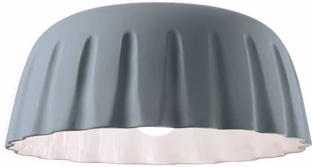 Plafoniera Ferroluce Madame Gres in Ceramica Grigia Stile Art Déco con Attacco E27