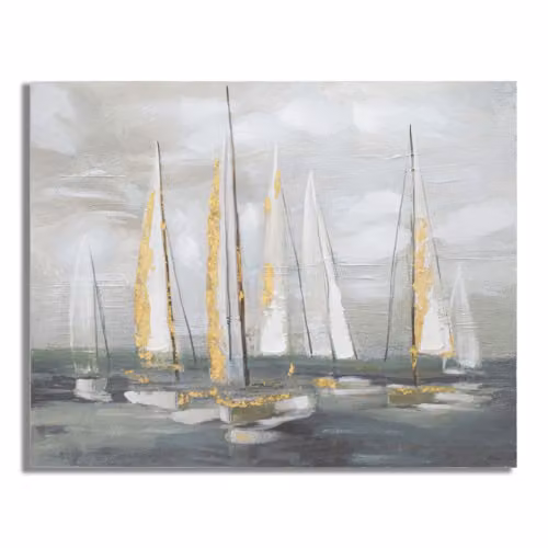 Quadri Moderni DIPINTO SU TELA GOLD BOAT CM 100X2,8X80 Mauro Ferretti