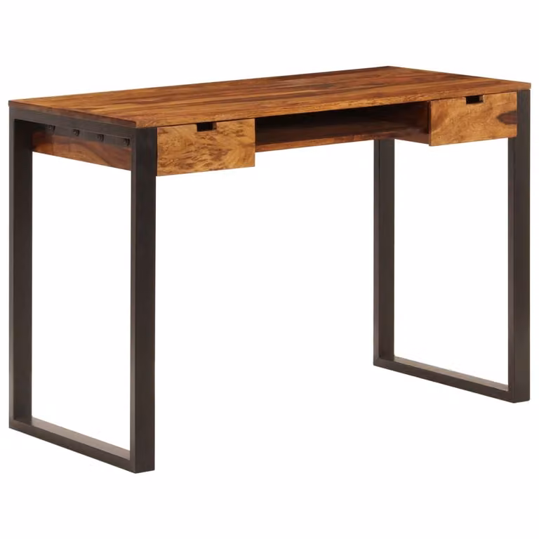 Maison Exclusive - Scrivania 110 x 55 x 78 cm in legno massello di acacia e acciaio