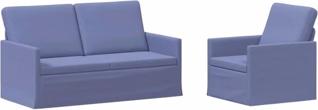 Set di 2 divani moderni vidaXL in tessuto blu con struttura in metallo per il tuo soggiorno