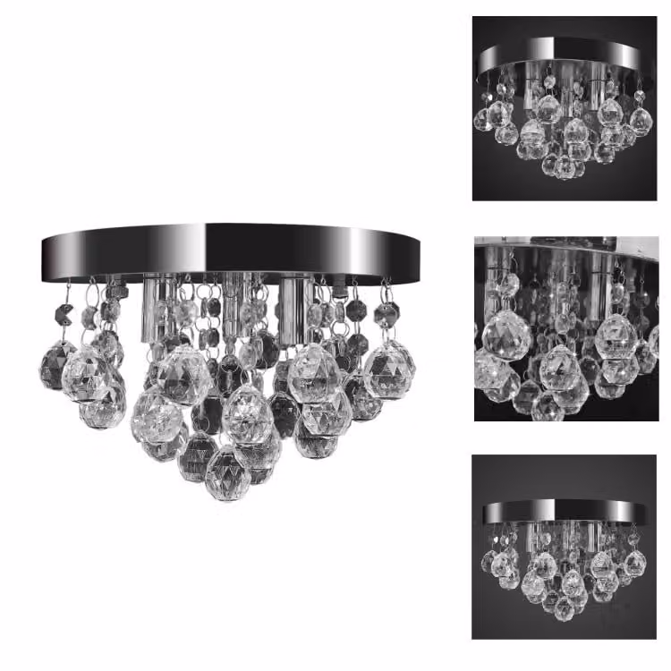 Lampadario a soffitto luce di cristallo design lampadario cromo - Lampade