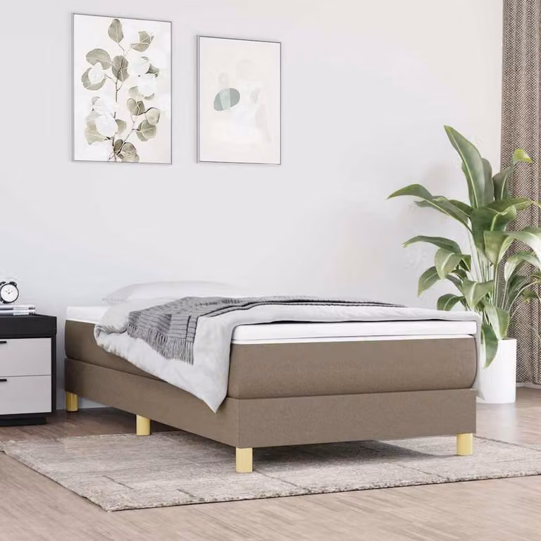 Struttura Letto con Rete a Doghe Curve vidaXL, Colore Beige, L/P: 90 x 200 cm