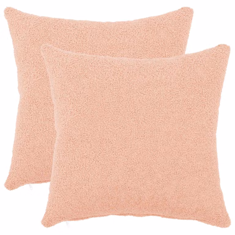 Set di 2 federe vidaXL HEERLEN rosa in tessuto bouclé, L 50 cm x P 50 cm