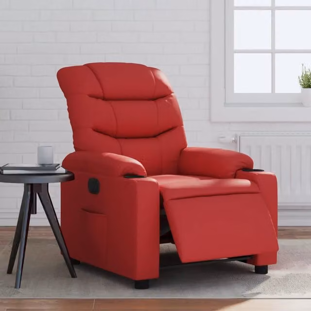 Divano Sedia-Poltrona Reclinabile Elettrica Rossa in Similpelle 536598