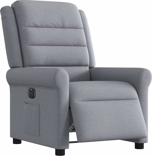 Poltrona Elettrica Reclinabile-Divano Sedia Grigio Chiaro in Tessuto 766230
