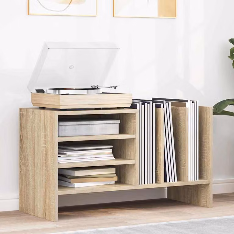 vidaXL Mobile porta vinili Rovere Sonoma marrone L: 78.5 cm, P: 35 cm, H: 45 cm