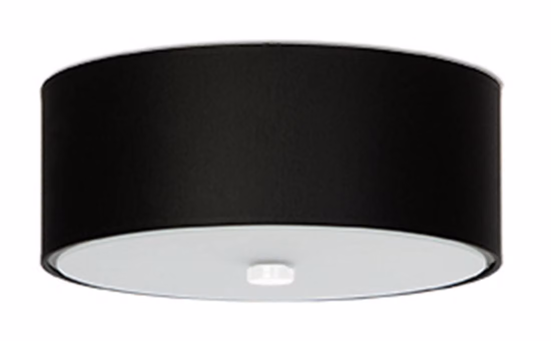 Lampada a soffitto SKALA 30 nero 3xE27 15W tessuto/vetro/acciaio 22x30x30cm Sollux Lighting