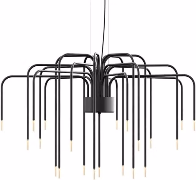 Karman Boom Lampada a Sospensione Regolabile in Metallo Nero con LED Luce Bianco Caldo