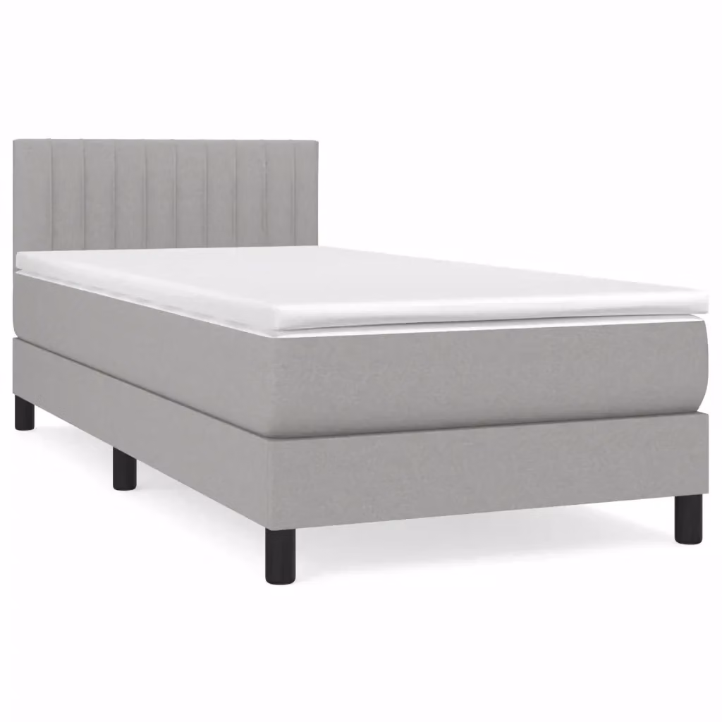 Letto Ibrido con Giroletto a Molle e Materasso vidaXL Grigio Chiaro e Bianco L/P/H: 100 x 200 x 203 cm – 2
