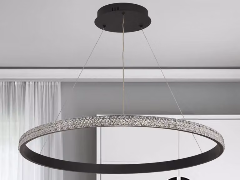 Lampada a sospensione LED con cavo, inclusa di telecomando, 55W - Modello J4387/B