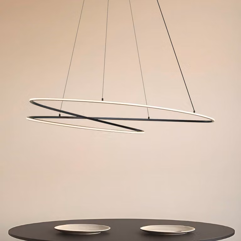 Lucande Lampada LED a sospensione Gavril, 100 cm, nera, dimmerabile Gavril Lucande,, Nero, Soggiorno / Sala da pranzo, Metallo, Moderno