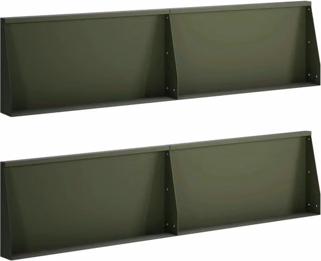 Muro di contenimento 4 pz 80 x 12 x 40 cm Acciaio Verde Oliva 3449103