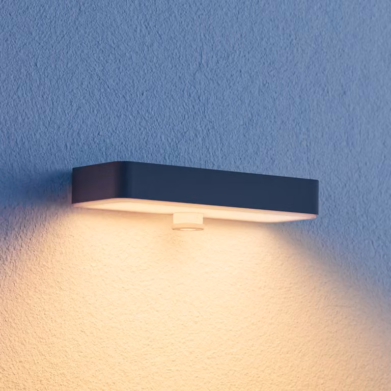 STEINEL Applique a LED solare XSolar SOL-O S, antracite, con sensore dimmerabile, Nero, Alluminio, Moderno, Lampada solare da esterni