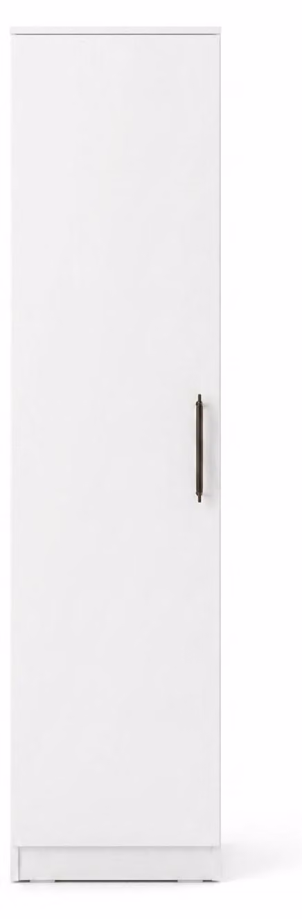 Armadio bianco a una porta, in legno, design moderno, per la camera da letto