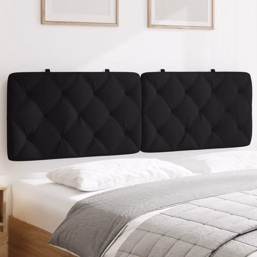 vidaXL Testiera per Letto Imbottita in Velluto Nero con Design Geometrico, L: 162 cm