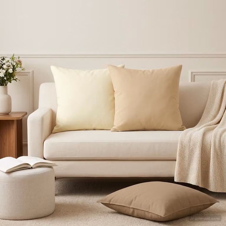 Set di 6 federe vidaXL HEERLEN tortora, poliestere, 45 x 45 cm