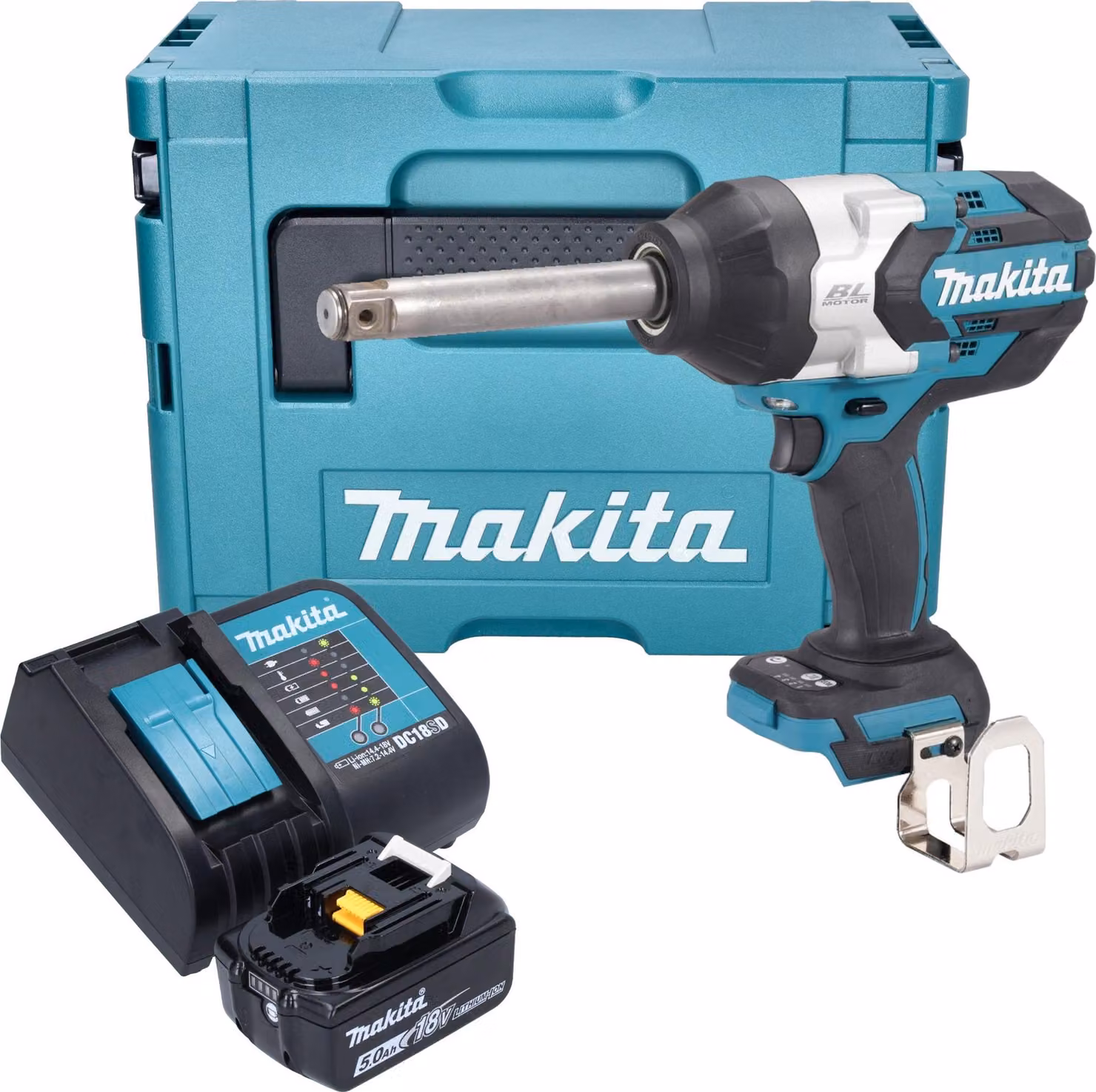 Makita DTW 1005 ST1J Avvitatore a impatto a batteria 18 V 1360 Nm 3/4" Brushless + 1x batteria 5,0 Ah + caricabatteria + Makpac