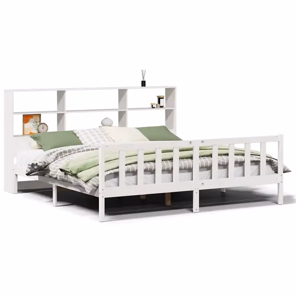 Giroletto con Libreria VIDAXL in Legno di Pino Bianco Lacquerato L/P/H: 180 x 200 x 110 cm – 2