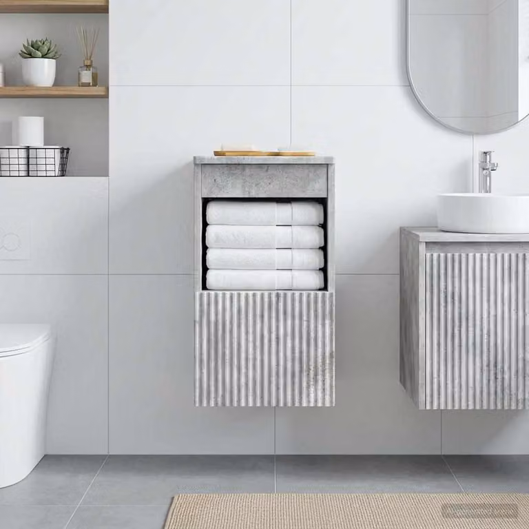 Mobile da bagno vidaXL con ante a battente, Grigio, L 30 cm x P 44,5 cm x H 50 cm