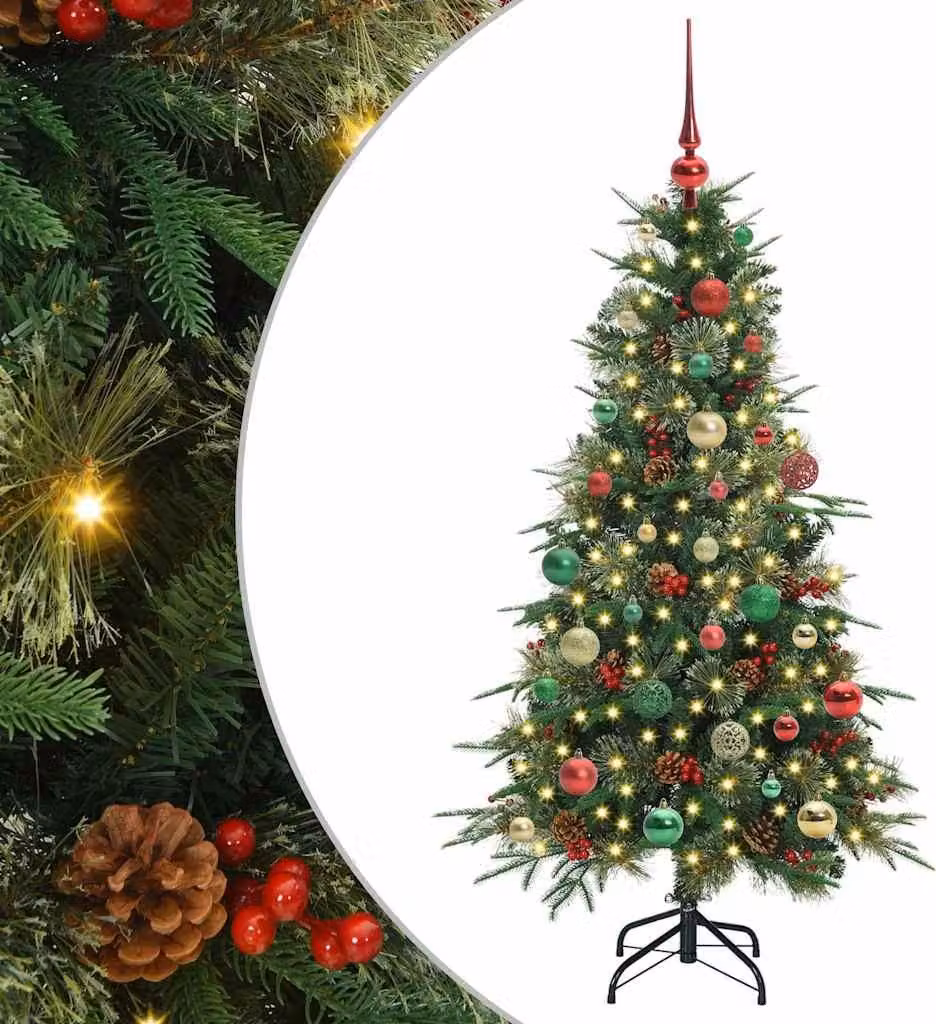 Albero di Natale Artificiale con Rami Pieghevoli Verde 150 cm