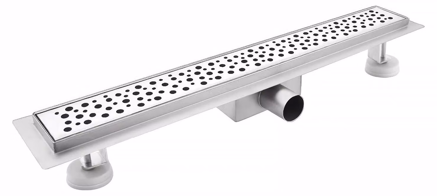 Scarico a pavimento da 110 cm, extrapiatto, in acciaio inossidabile, kit completo con sifone