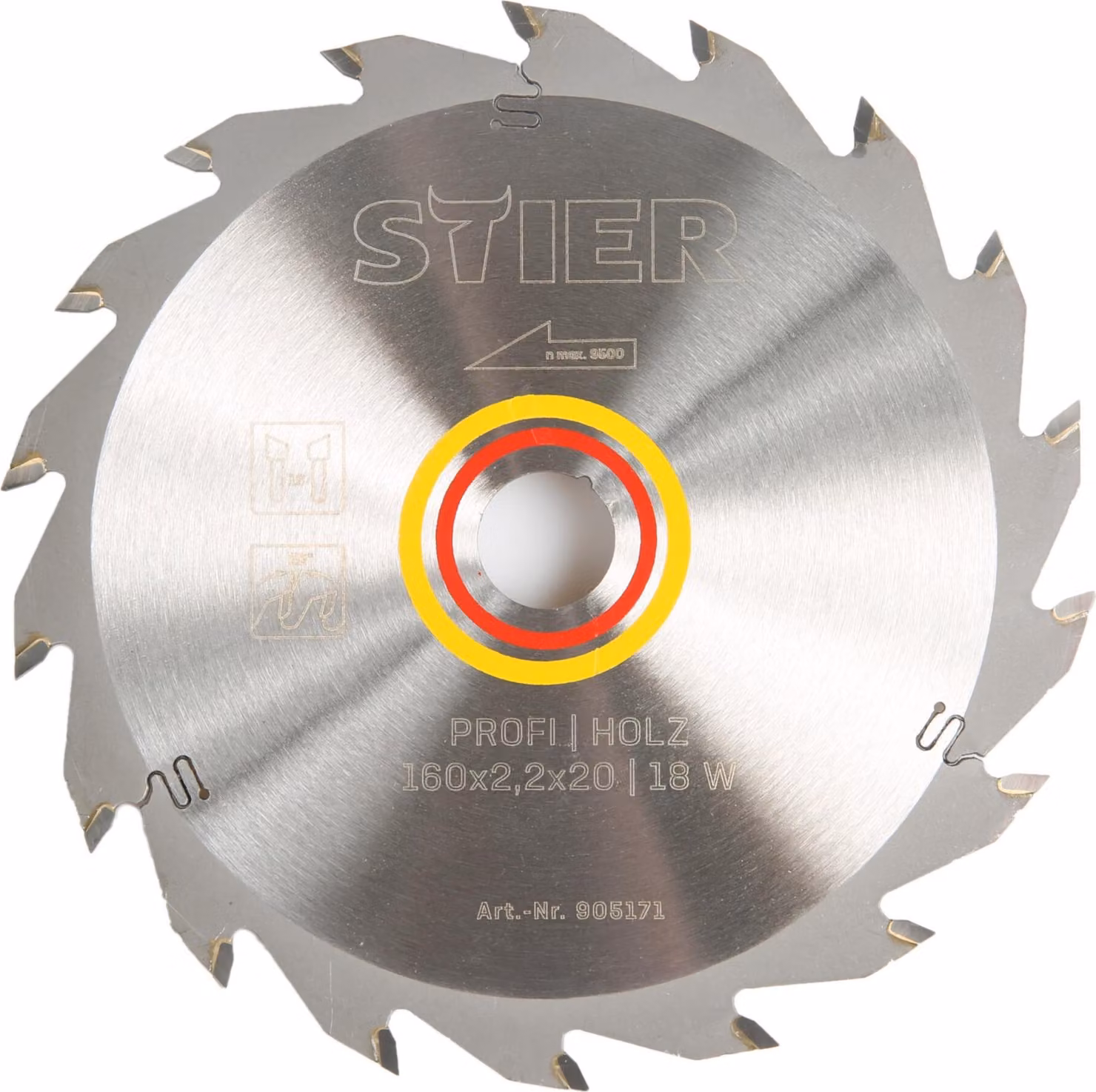 Lama circolare professionale STIER, per seghe circolari portatili, legno, 160x2,2x20, 18 denti sostituibili, temprata, angolo di spoglia 25
