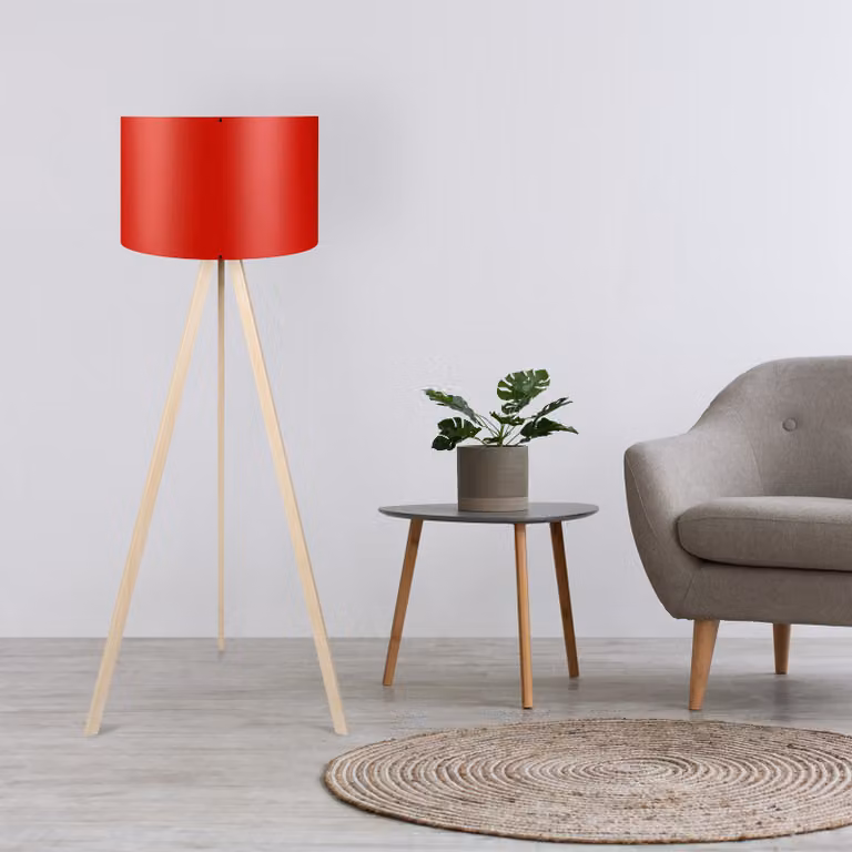 Opviq, AYD-1574, lampade da terra, rosso, MDF, 38 x 38 x 140 cm