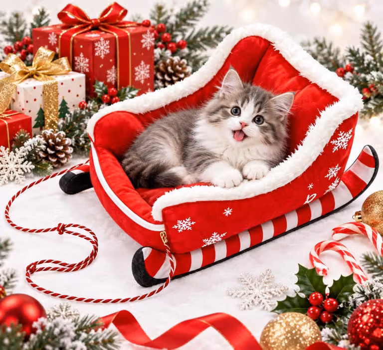 Cucce natalizie per cani e gatti, in peluche, colore rosso, dimensioni 65x52x30 cm