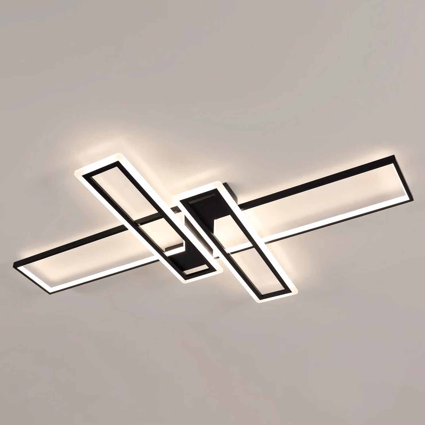 Pannello luminoso a LED - Modello A0905 - Design moderno - Alluminio - Nero - 220 V - Non dimmerabile - Adatto per ambienti di 10-15 m²