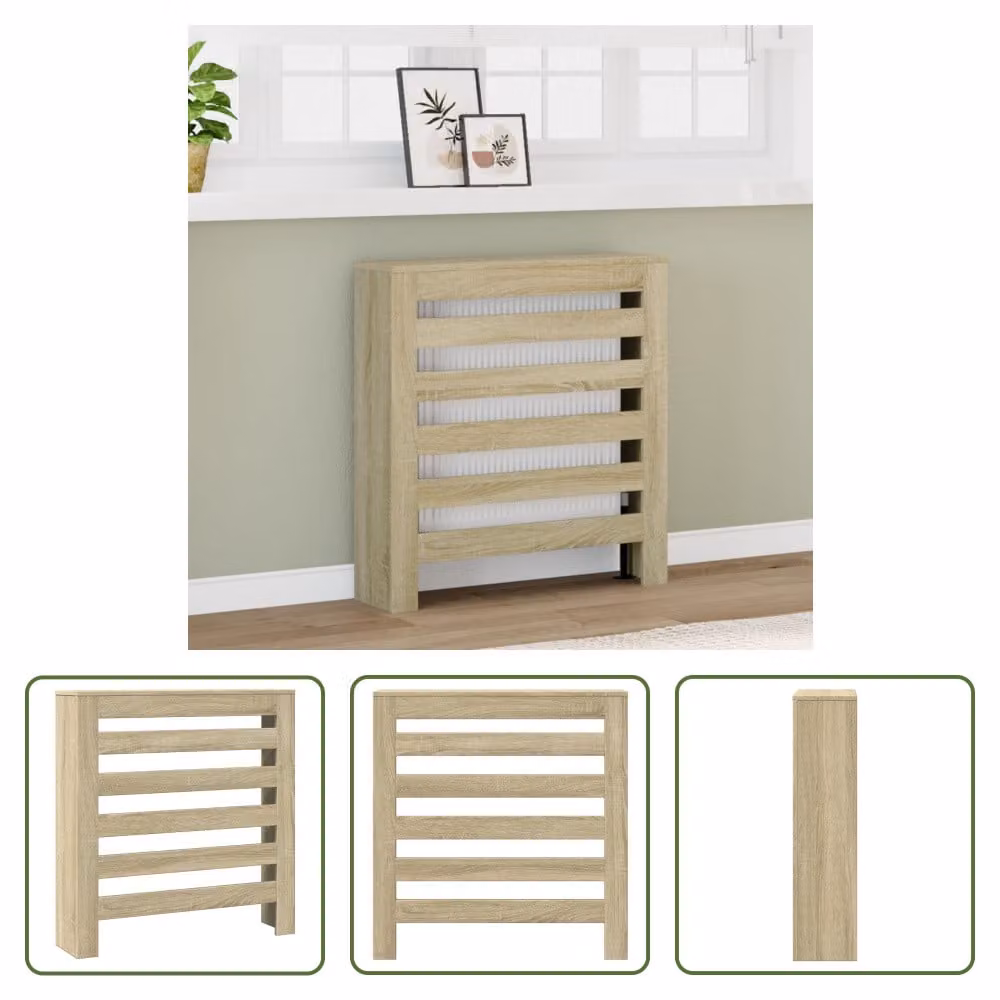 The Living Store Rivestimento per radiatori rovere Sonoma 78x20x82 cm Materiale a base di legno