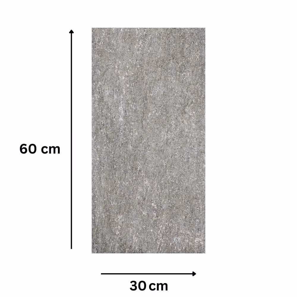 Piastrella in gres porcellanato Fortunato effetto stone look colore antracite rettificata R10 L: 30 cm x P: 60 cm – 2