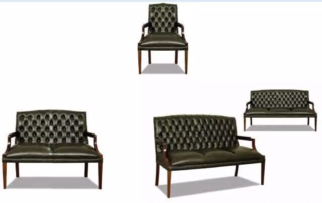 Sofagarnitur 3+2+1 Ledersofa Couch Sofa Garnitur Chesterfield Englischer Stil