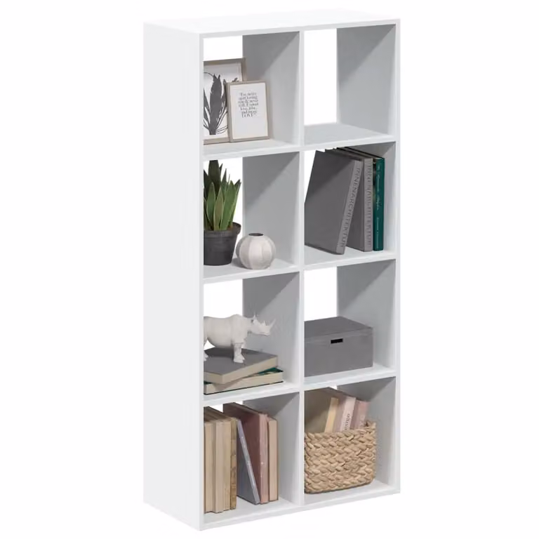 Libreria divisoria moderna vidaXL bianca in legno MDF L: 69,5 cm, P: 29 cm, H: 137,5 cm