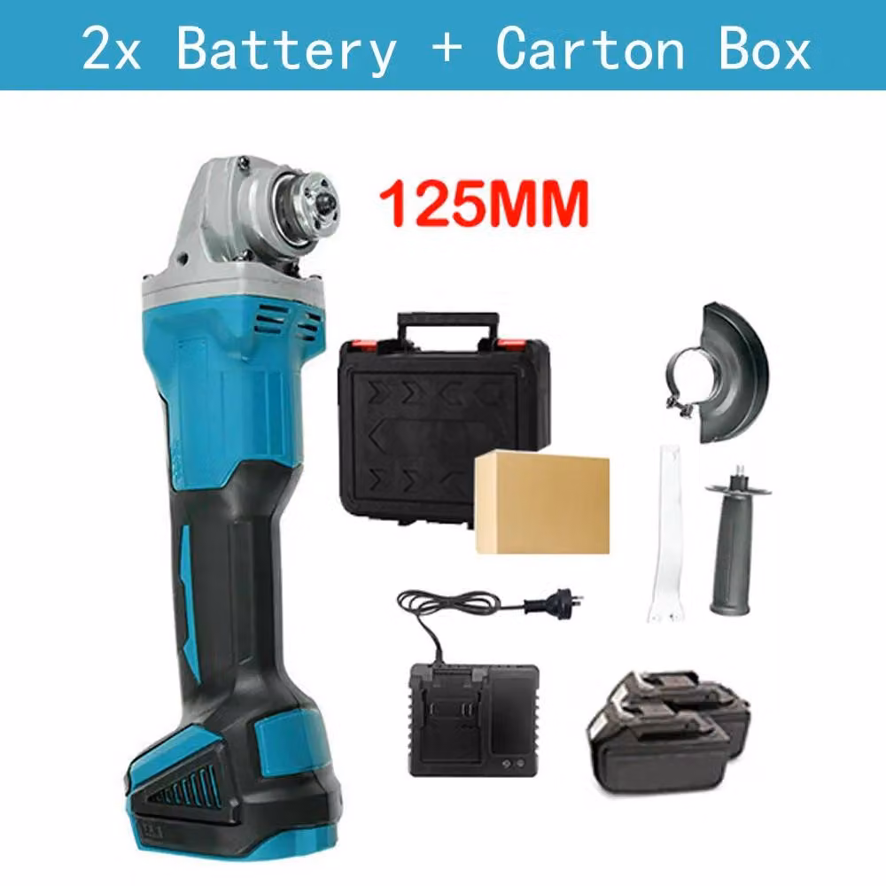 Smerigliatrice angolare a batteria - 125 mm - Motore brushless - 18 V - Attacco M14 - 2 batterie - Spina europea