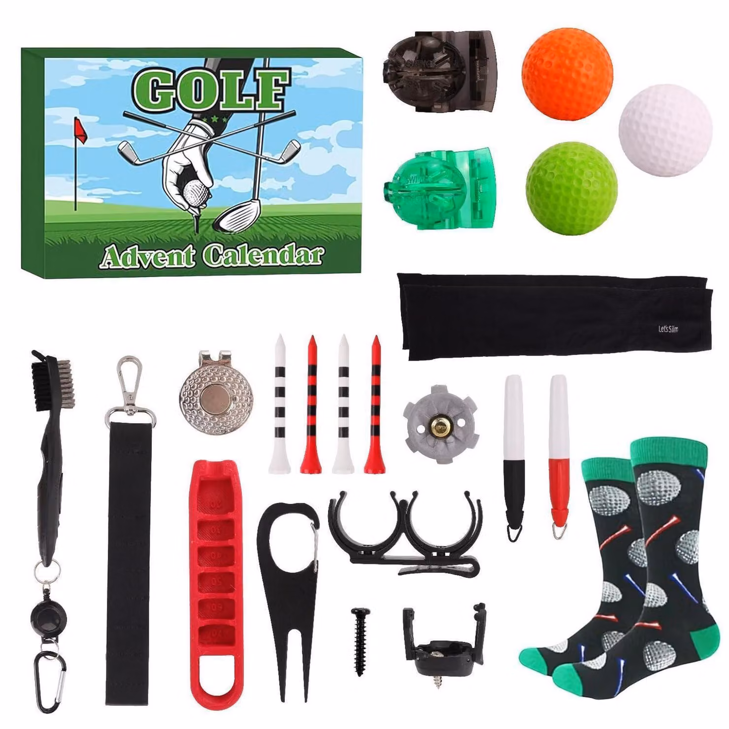 Calendario dell'Avvento 2026 per uomini, con accessori da golf, 24 giorni di attesa per il Natale, idea regalo