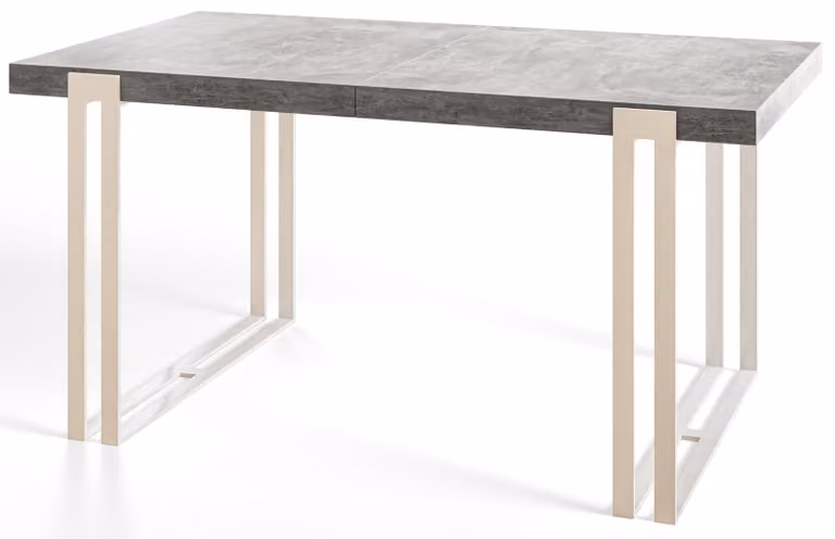 Tavolo da pranzo rettangolare allungabile rosa, tavolo da salotto moderno 180-280 x 90 x 77 cm, grigio chiaro con gambe in metallo bianco