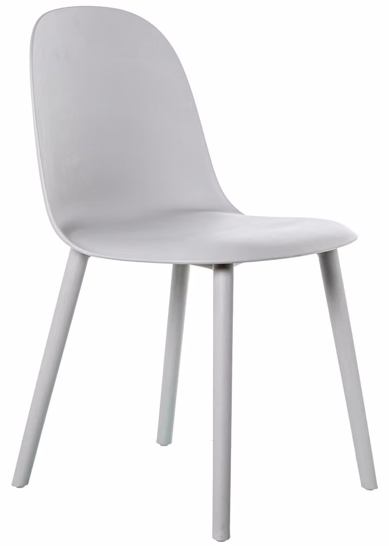 Set di 4 sedie in polipropilene, colore grigio, dimensioni 49x45x81 cm