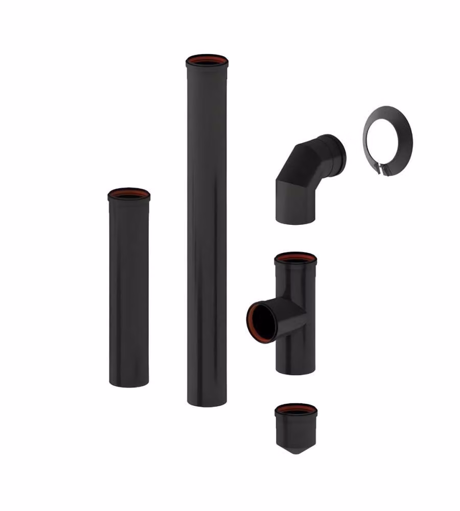 Kit Tubi Stufa Pellet Black Fire - Nero - 6 pezzi