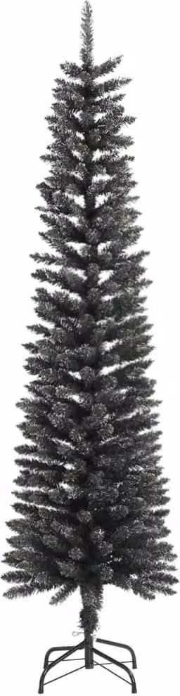 Albero di Natale Artificiale Sottile con Base Verde 180 cm PVC
