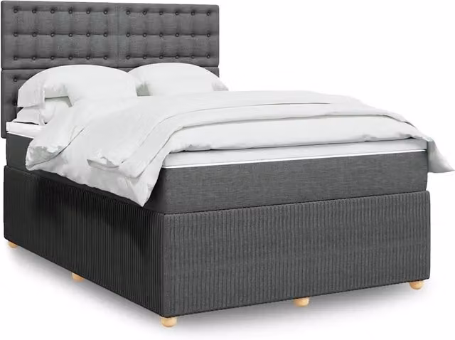 Letto Ibrido Moderno vidaXL con Materasso Grigio e Struttura in Legno di Pino L/P/H: 140 x 190 cm