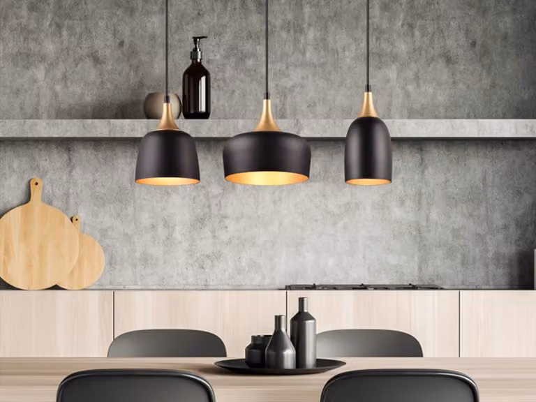 Lampada a sospensione CHIRAZ 63cm oro nero 3 fiamme