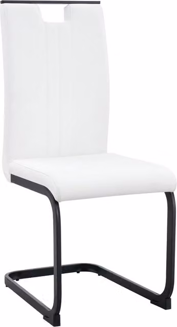 Sedia Chicfurn moderna in similpelle bianca con schienale ergonomico e piedini antiscivolo per sala da pranzo o ufficio in casa – 1