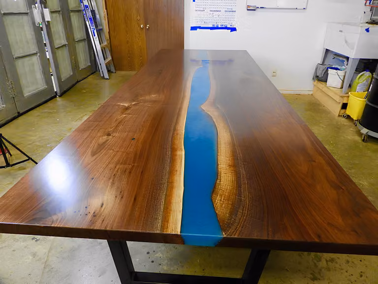 Epoxidharz Esstisch River Table Massiv 240x100 Flusstisch Echtes Holz Tische