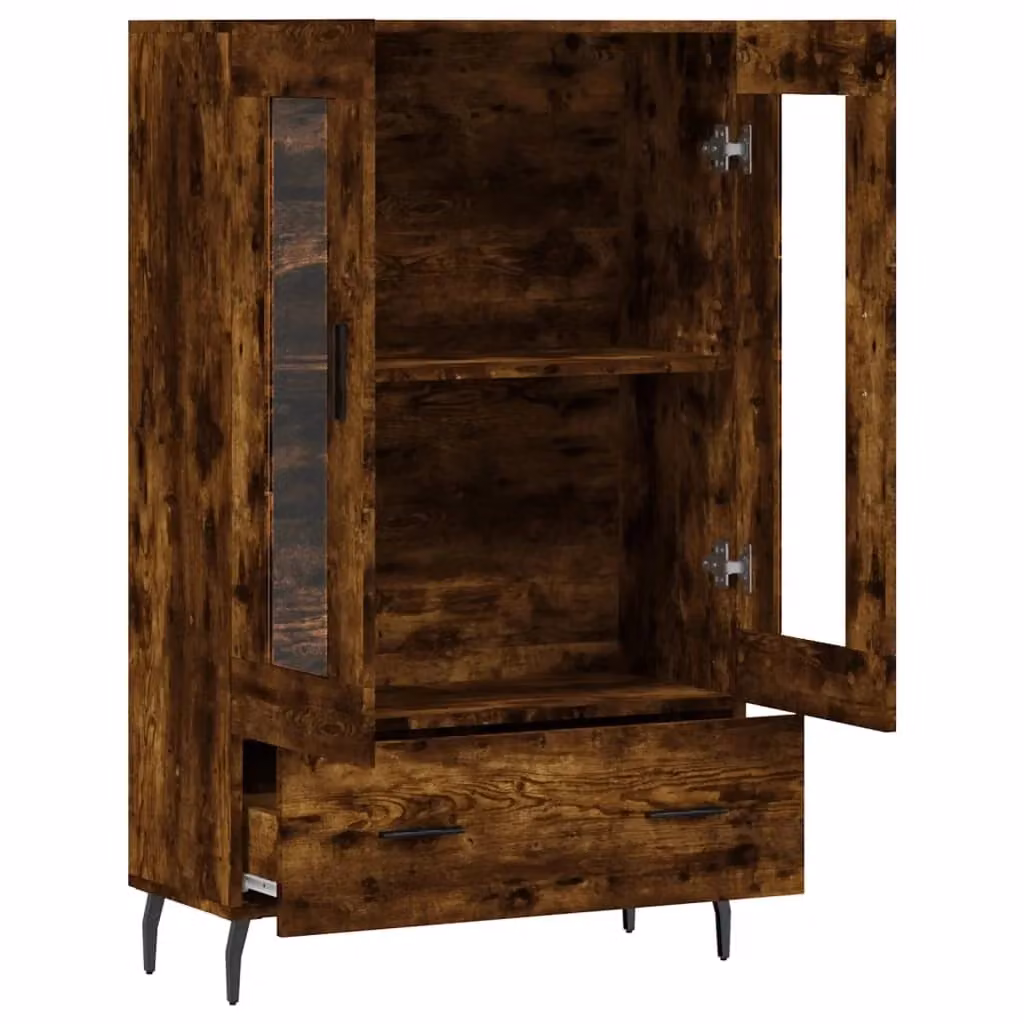 Buffet credenza con cassettiera moderna in legno ingegnerizzato marrone per cucina e soggiorno H: 69,5 cm, L: 115 cm, P: 31 cm – 2