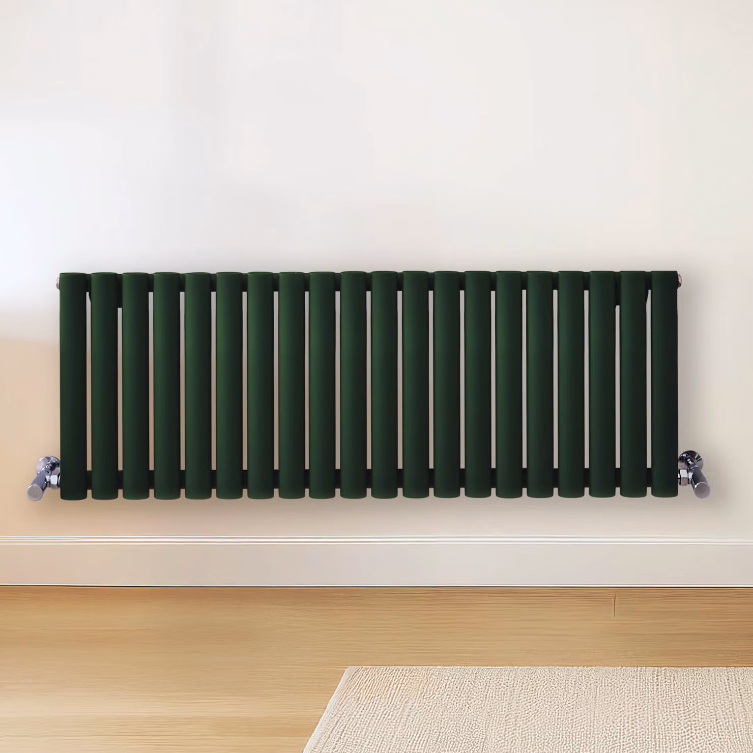 Radiatore di Design Orizzontale Verde (Evergreen) - 400mm x 1180mm - Pannello Doppio  - Revive
