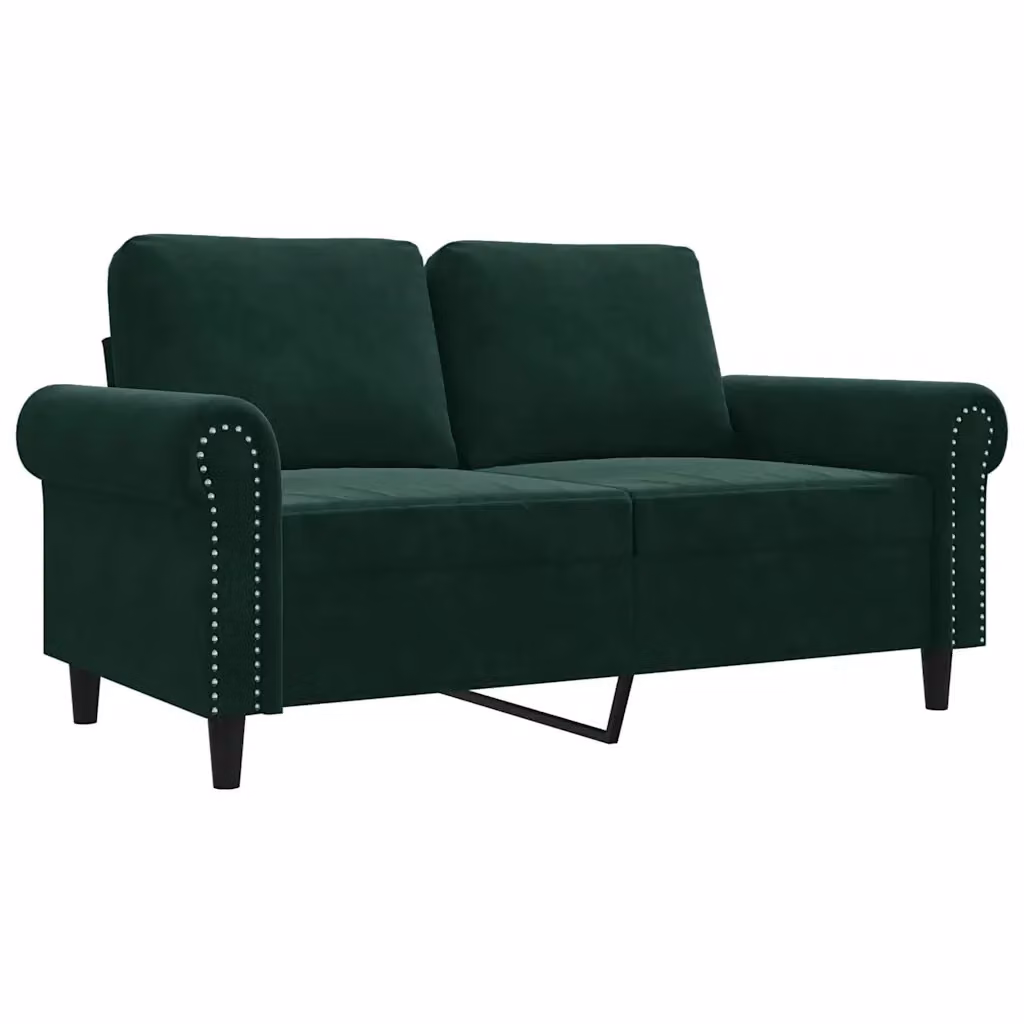 Divano moderno in velluto verde vidaXL con struttura in metallo per il tuo soggiorno L: 152 cm, P: 77 cm, H: 80 cm – 2